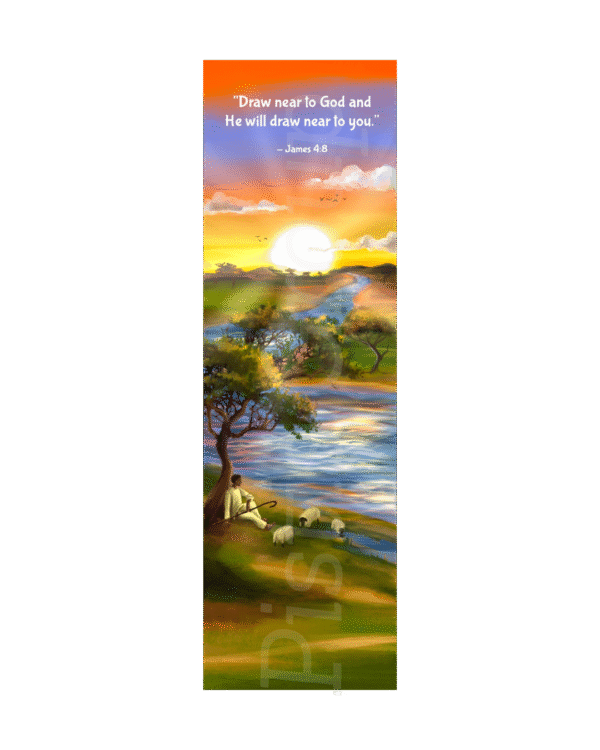 “God Is Near” Bookmark (Package of 25) – James 4:8 & Psalm 34:19 (Double-Sided Scripture Design) - Image 3