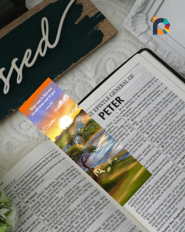 “God Is Near” Bookmark (Package of 25) – James 4:8 & Psalm 34:19 (Double-Sided Scripture Design) - Image 5